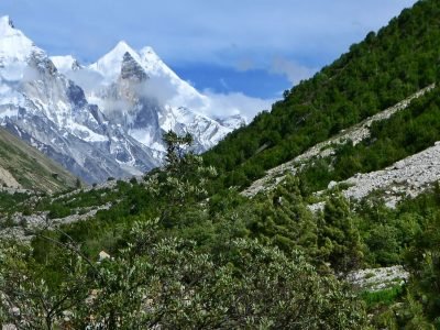 Bhagirathi Group of Mountain from on the way to Bhojwasa